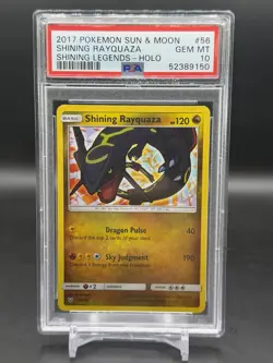 PSA 10 Shining Rayquaza Holo Rare 56/73 Shining Legends Pokemon English Gem Mint - Image 1