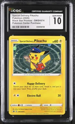 SPECIAL DELIVERY PIKACHU Sword & Shield Promo #SWSH079 CGC 10 Pokemon - Image 1