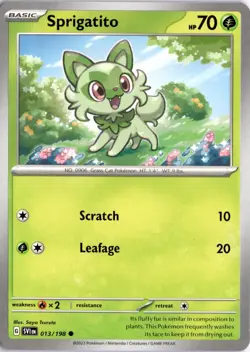 Sprigatito 013/198 SV01: Scarlet & Violet Base Set Pokemon Card TCG - Image 1