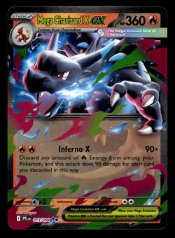 Mega Charizard X ex 013/094 Double Rare Phantasmal Flames Pokemon Card - Image 1