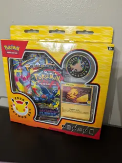 Pokemon Day 2026 Pikachu Promo Card + Coin | 3 Booster Packs | Sealed! In Hand - Image 1