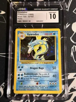 Gyarados Holo Base Set 6/102 Unlimited Pokemon TCG 1999 WOTC Vintage Card CGC 10 - Image 1