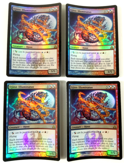 MTG Magic : Playset (4x) Djinn Illuminatus Prerelease Promos VO Exc Envoi suivi - Image 1