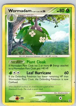 Pokemon TCG Wormadam Plant Cloak Lv.36 D&P Secret Wonders 41/132 Regular Rare MP - Image 1