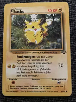 PIKACHU POKEMON CARD 60/64 1999-2000 JUNGLE GERMAN VINTAGE - Image 1