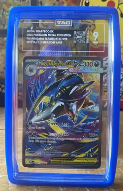 Mega Sharpedo ex #127 TAG 9 Pokemon TCG phantasmal flames free & fast shipping - Image 1