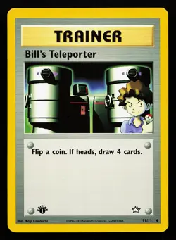 Bill's Teleporter 91/111 Uncommon 1st Edition Neo Genesis Pokemon Card - Image 1