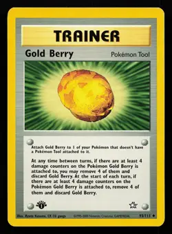 Gold Berry 93/111 Uncommon 1st Edition Neo Genesis Pokemon Card - Image 1