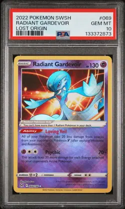 (PSA 10) Pokemon: Lost Origin – Radiant Gardevoir #069 - Image 1