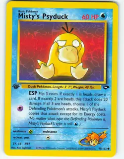 Misty's Psyduck - 1st Edition - 90/132 Gym Challenge - Pokemon TCG - 2000 - Image 1