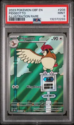 2023 POKEMON OBF EN-OBSIDIAN FLAMES ILLUSTRATION RARE #208 PIDGEOTTO PSA 9 - Image 1