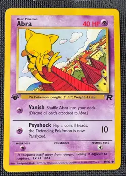 ABRA 49/82 COMMON TEAM ROCKET POKEMON FIRST EDITION MP - Image 1