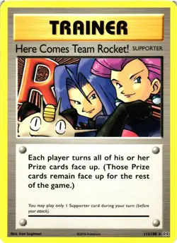 Pokemon TCG Here Comes Team Rocket 113/108 Evolutions Rare LP - Image 1