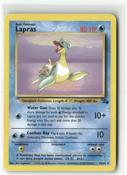 Pokemon Lapras (25) 25/62 Unlimited Fossil Rare - Image 1