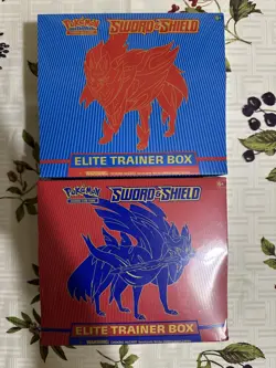 Pokemon TCG: Sword & Shield Base Set ETB Elite Trainer Boxes Zacian & Zamazenta - Image 1