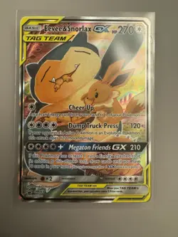Pokemon Eevee & Snorlax GX SM169 Tag Team Promo Holo Basic HP270 English TCG - Image 1