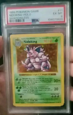 1999 Pokemon Nidoking Holo Rare Shadowless Base Set 11/102 PSA 6 NM - Image 1