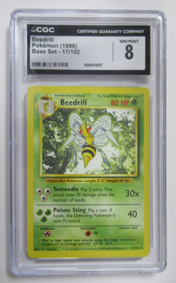 1999 Pokemon Base Set Beedrill 17/102 CGC 8 - Image 1