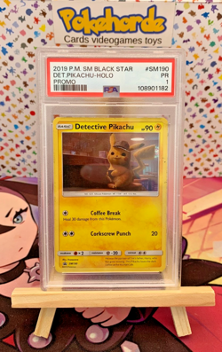 2019 pokemon black star promo detective pikachu holo #sm190 PSA 1 POP 4 - Image 1