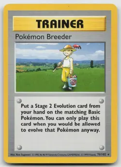Pokemon Breeder Rare Normal Base Set (Shadowless) 76/102 LP - Image 1