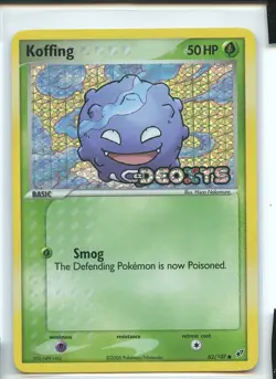 Koffing Reverse Holo Common Ex/NM 62/107 EX Deoxys Pokemon - Image 1