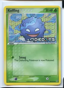 Koffing Reverse Holo Common Ex/NM 62/107 EX Deoxys Pokemon - Image 3