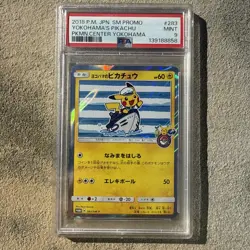 2018 POKEMON JPN SM PROMO POKEMON CENTER YOKOHAMA #283 YOKOHAMA'S PIKACHU PSA 9 - Image 1