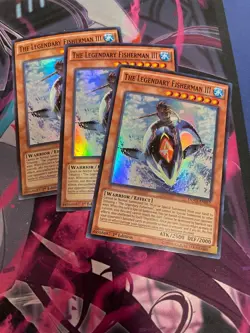 YUGIOH - THE LEGENDARY FISHERMAN X3 - SUPER RARE - DOCS - 1ST ED - NM - Image 1