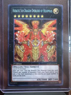 Hieratic Sun Dragon Overlord of Heliopolis GAOV-EN048 Secret Rare 1st Ed Yugioh - Image 1