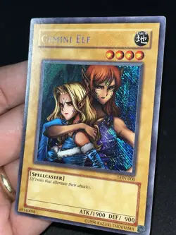 Yugioh Gemini Elf LON-000 Secret Rare Reverse Foil Error NM-Mint - Image 3