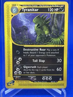 Tyranitar 40/147 Expedition Base Set 2002 Rare Pokemon Card MP-HP TCG WOTC - Image 1
