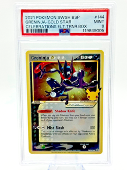Pokemon Greninja Gold Star SWSH144 Celebrations Promo Card PSA 9 Mint - Image 1