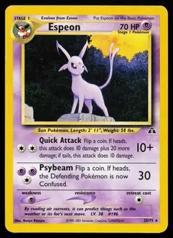 Espeon 20/75 Rare Neo Discovery Pokemon Card - Image 1