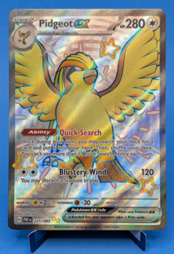 Pidgeot ex 221/091 Pokemon TCG 2024 Paldean Fates Shiny Ultra Rare Near Mint - Image 1