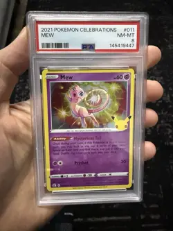 2021 POKEMON CELEBRATIONS #011 MEW PSA 8 - Image 1