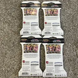 Pokemon TCG Rebel Clash Sleeved Booster Pack Lot of 4 Sword & Shield Era - Image 2
