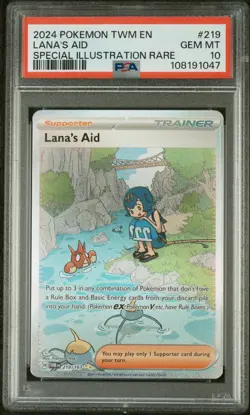 2024 POKEMON TWM EN-TWILIGHT MASQUERADE #219 LANA'S AID PSA 10 - Image 1