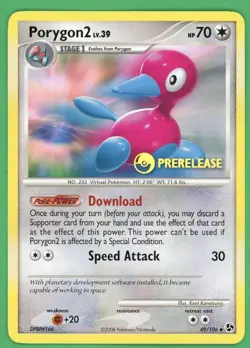 Porygon2 Pokemon Great Encounters Prerelease Stamped 49/106 C - Image 1