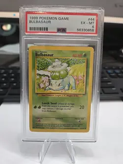 1999 Pokemon Base Set Bulbasaur 44/102 - PSA 6 EX-MT - Image 1