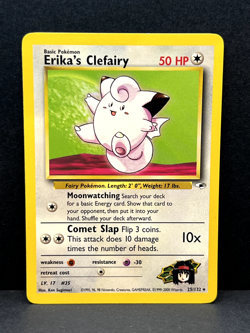 Pokemon TCG Erika's Clefairy Non Holo Rare 25/132 Gym Heroes Unlimited - NM - Image 1