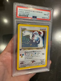 2000 Pokemon Neo Genesis Lugia 1st Edition Holo #9 PSA 8 - Image 3
