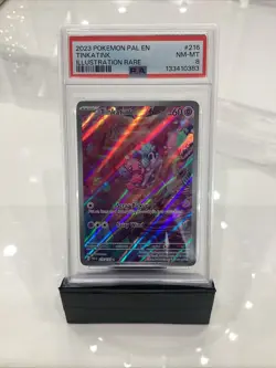 2023 POKEMON PAL EN-PALDEA EVOLVED ILLUSTRATION RARE #216 TINKATINK PSA 8 - Image 1