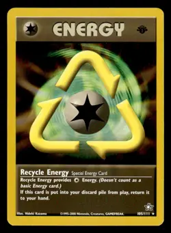 Pokemon TCG Neo Genesis #105/111 Recycle Energy 1st Edition LP+ - Image 1