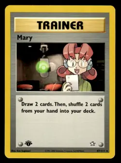 Pokemon TCG Neo Genesis #087/111 Mary 1sst Edition LP+ - Image 1