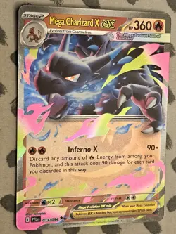Mega Charizard X ex 2025 Pokemon Phantasmal Flames #13 Double Rare (B) - Image 2