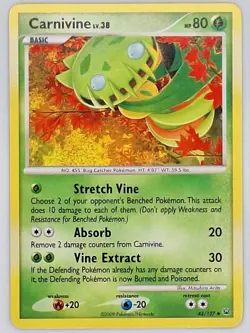 Carnivine 43/127 Platinum Regular Pokemon Card TCG NM - Image 1