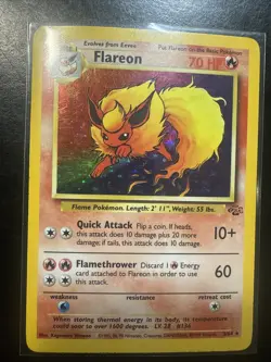Pokemon Flareon 3/64 Holo Rare Pokemon 1999 Jungle Wotc - Image 1
