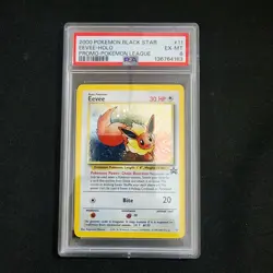 2000 POKEMON PROMO BLACK STAR 11 EEVEE-HOLO POKEMON LEAGUE - PSA 6 - Image 1