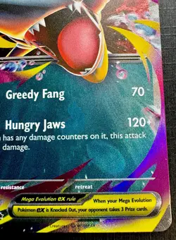 Pokemon TCG: 2025 Mega Sharpedo Ex 061/094- DOUBLE RARE HOLO-Phantasmal Flames - Image 3