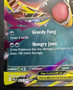 Pokemon TCG: 2025 Mega Sharpedo Ex 061/094- DOUBLE RARE HOLO-Phantasmal Flames - Image 4